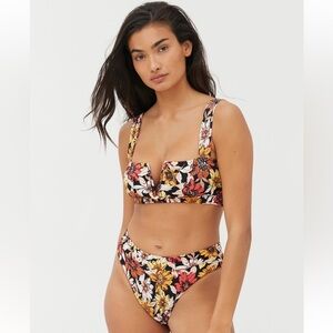Billabong// UO exclusive going back v wire top and high waisted bottom